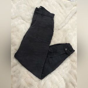 Express Stretch Cropped Straight High Rise Dark Camo Joggers